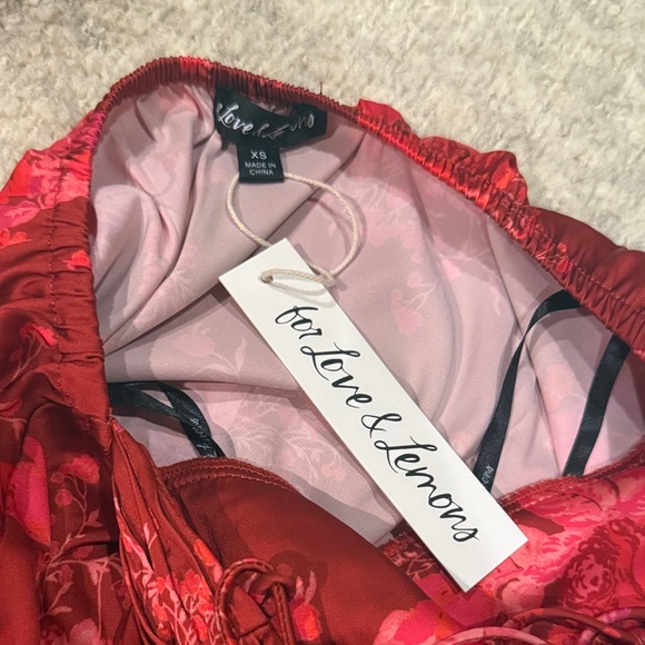 Floral Red Puff Sleeve Dress - Picture 5 of 7